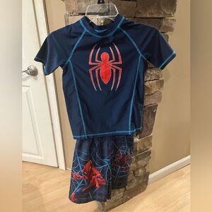 Boy’s Spider-Man swim trunks/rash guard size medium